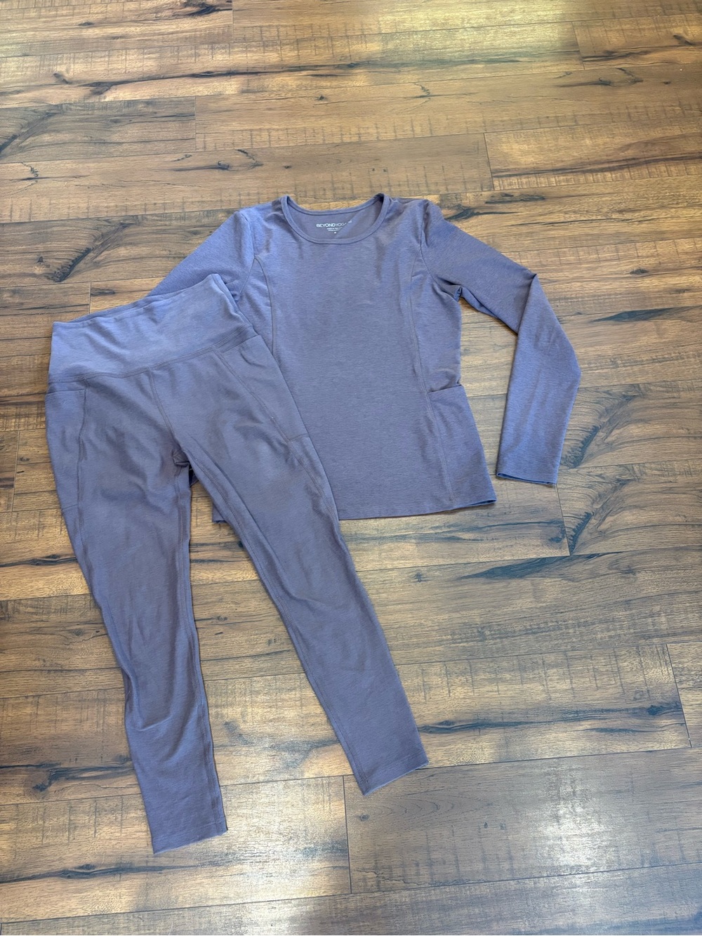 Beyond Yoga Leggings And Top Matching Set Light Brown Size Medium